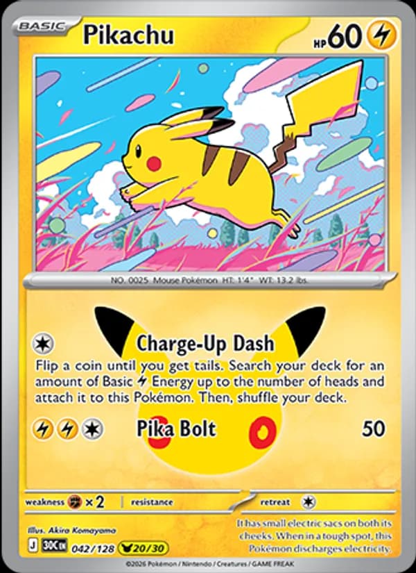 Pikachu 042/128, 30th Celebration
