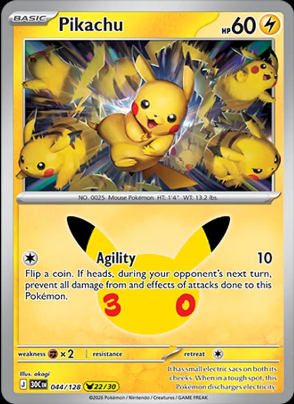 Pikachu 044/128, 30th Celebration