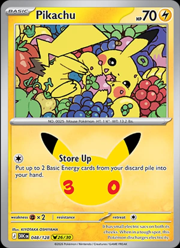 Pikachu 048/128, 30th Celebration