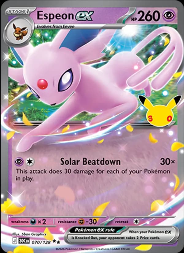 Espeon ex 070/128, 30th Celebration
