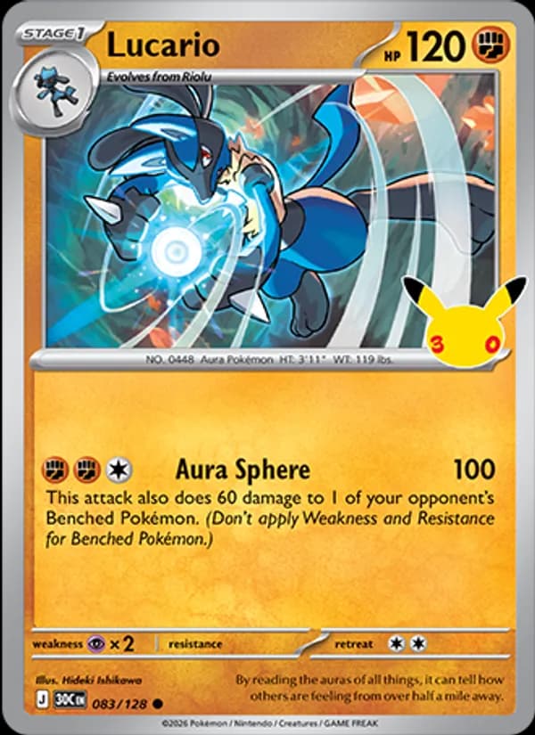 Lucario 083/128, 30th Celebration