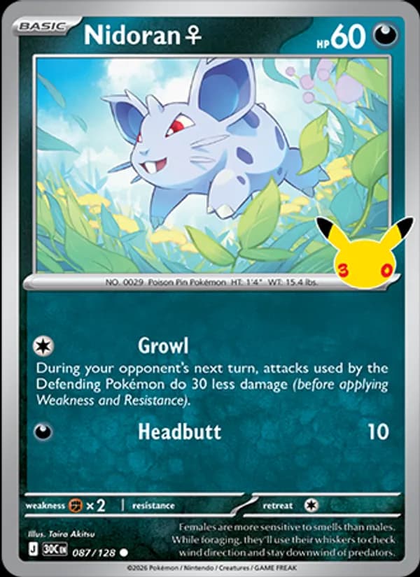 Nidoran♀ 087/128, 30th Celebration