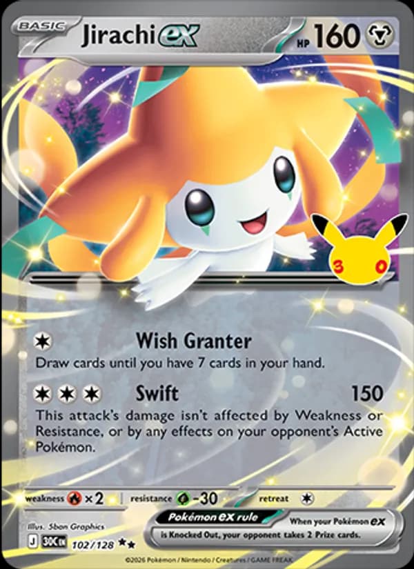 Jirachi ex 102/128, 30th Celebration