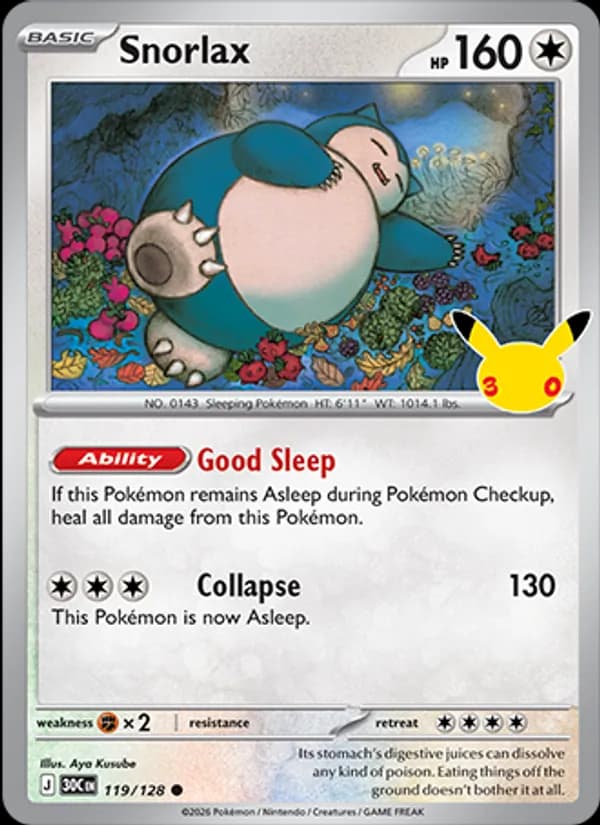Snorlax 119/128, 30th Celebration