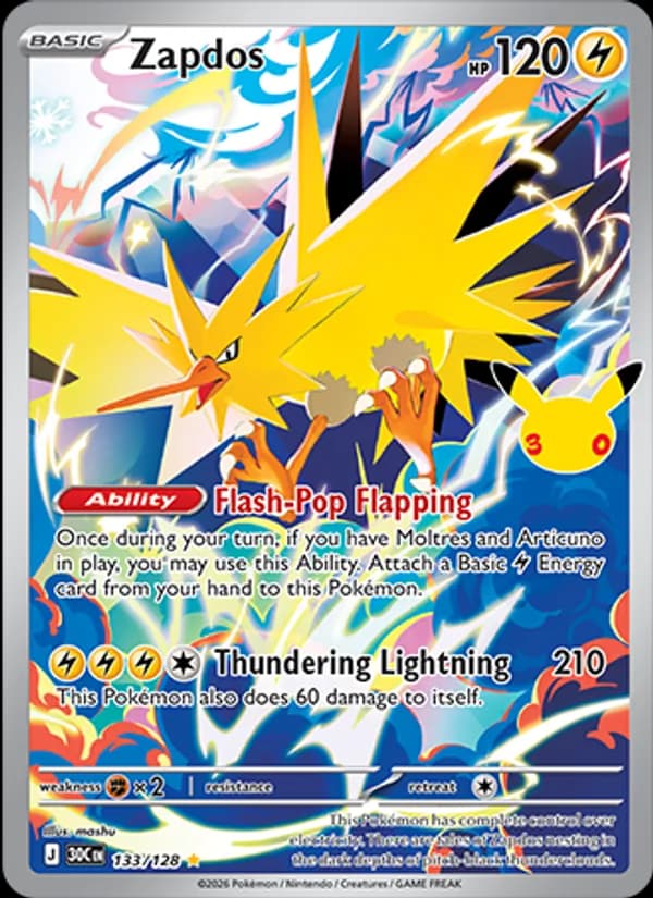 Zapdos 133/128, 30th Celebration