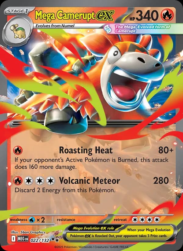 Mega Camerupt ex 022/132, Mega Evolution