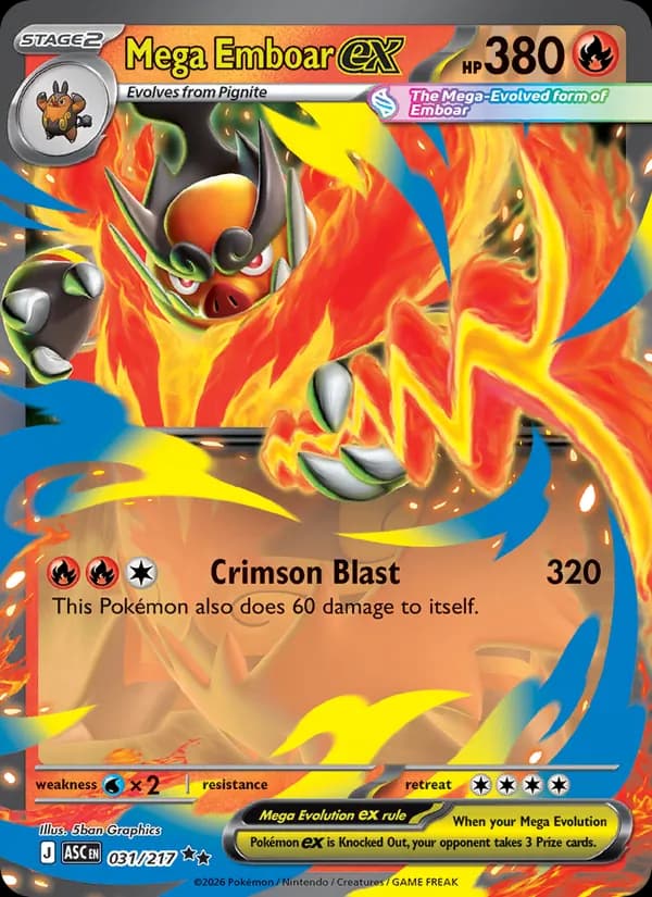 Mega Emboar ex 031/217, Ascended Heroes