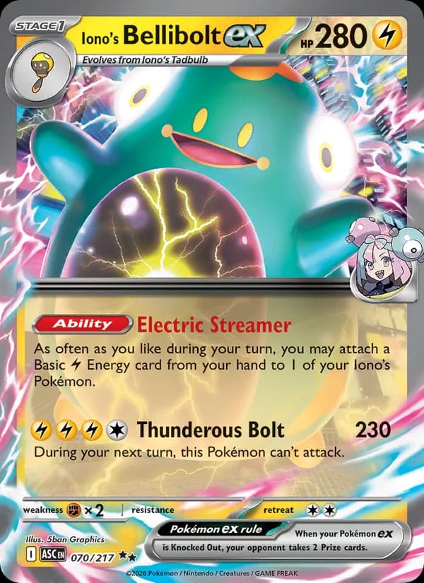 Iono's Bellibolt ex 070/217, Ascended Heroes