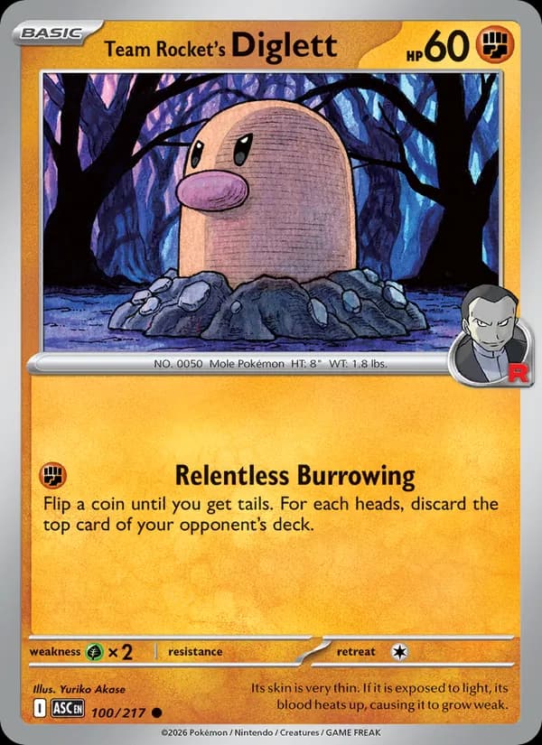Team Rocket's Diglett 100/217, Ascended Heroes