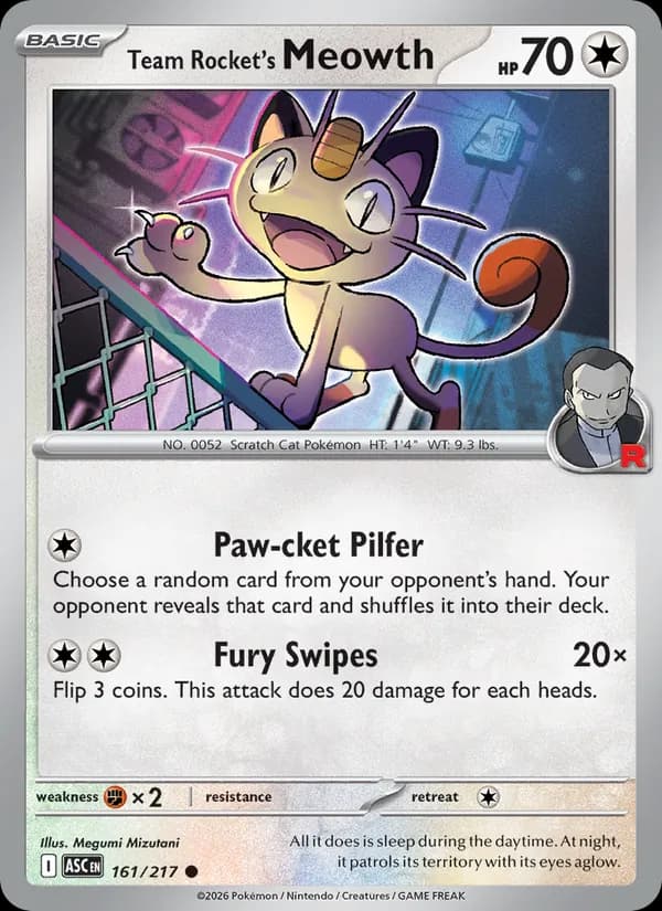 Team Rocket's Meowth 161/217, Ascended Heroes