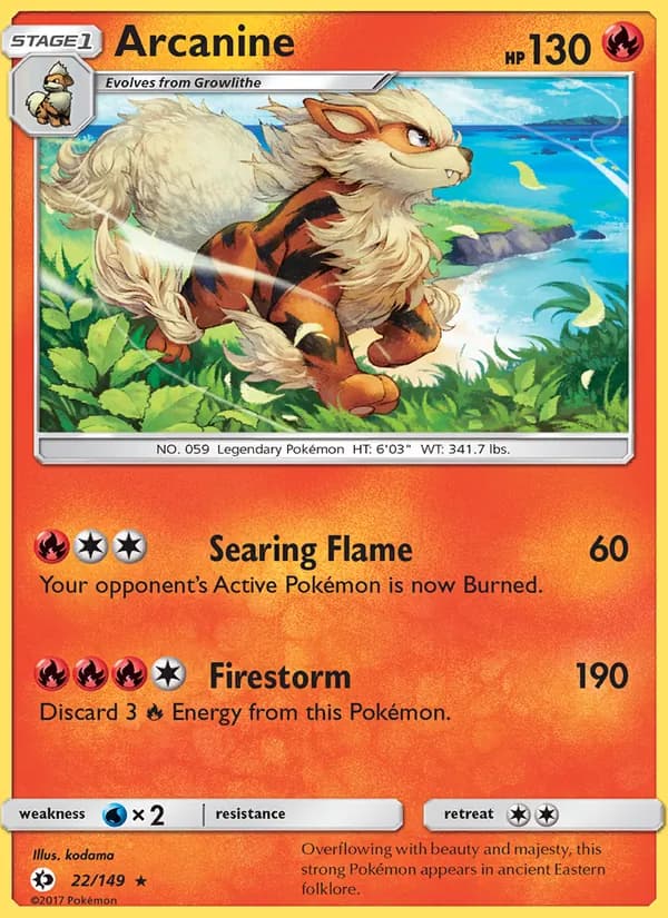 Arcanine 22/149, Sun & Moon