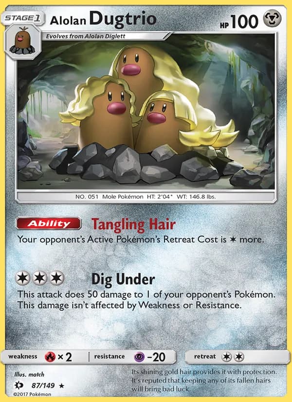 Alolan Dugtrio 87/149, Sun & Moon