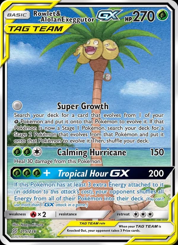 Rowlet & Alolan Exeggutor GX 215/236, Unified Minds