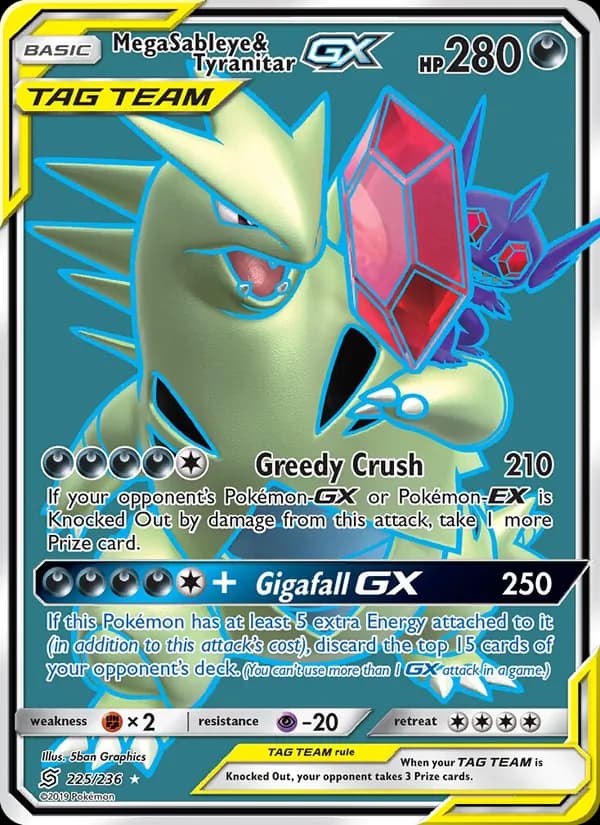Mega Sableye & Tyranitar GX 225/236, Unified Minds