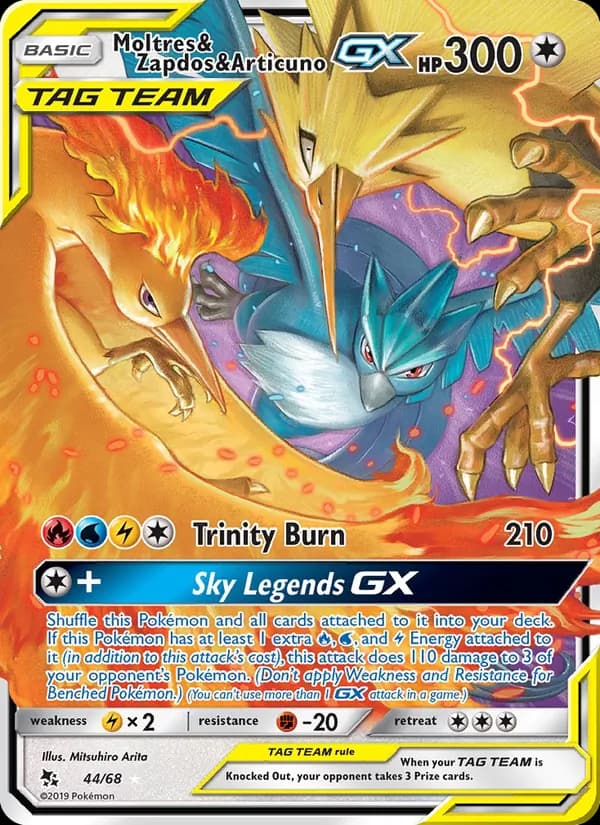 Moltres & Zapdos & Articuno GX 44/68, Hidden Fates
