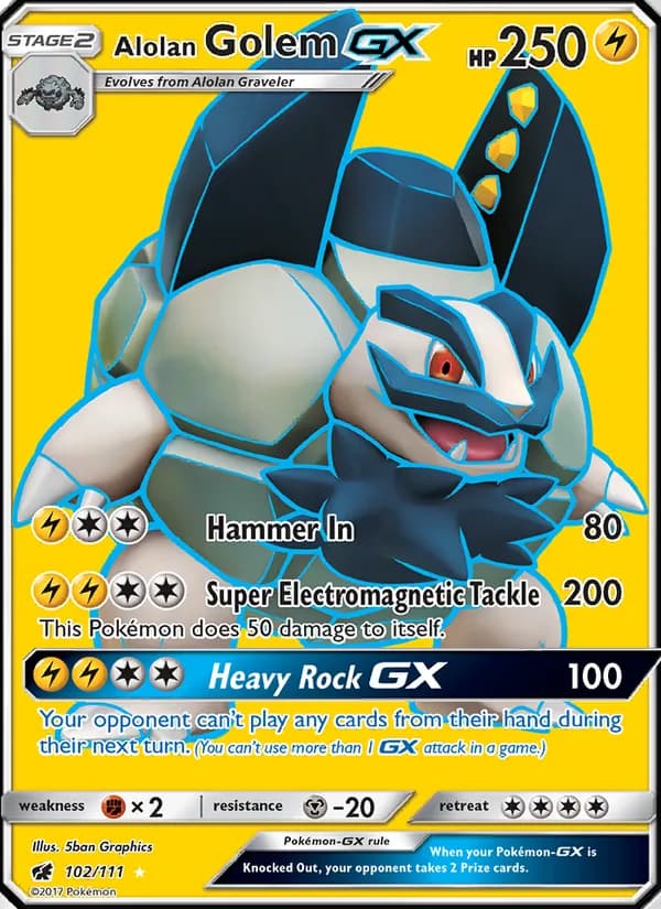Alolan Golem GX 102/111, Crimson Invasion