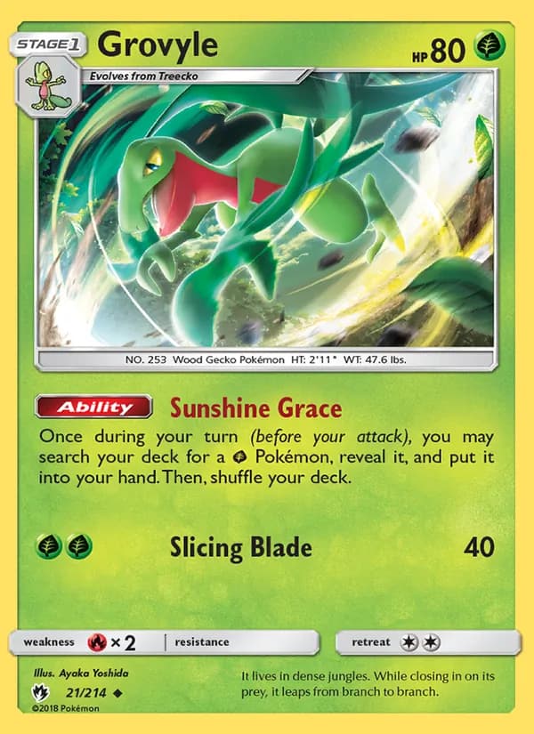 Grovyle 21/214, Lost Thunder