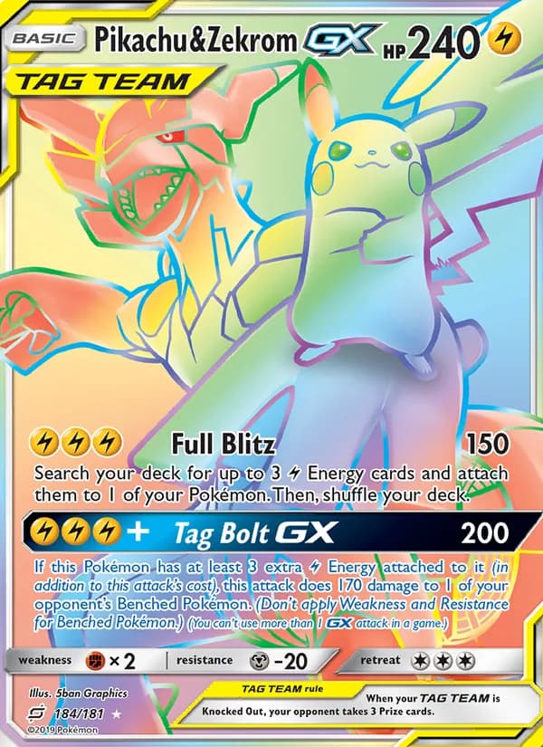 Pikachu & Zekrom GX 184/181, Team Up