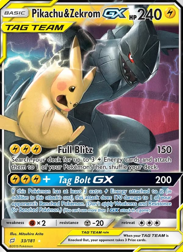 Pikachu & Zekrom GX 33/181, Team Up