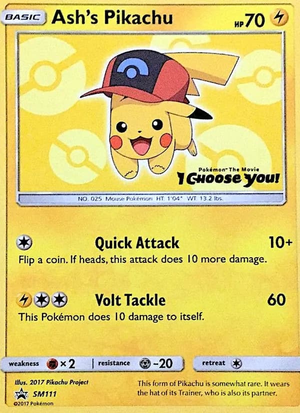 Ash's Pikachu SM111/248, SM Black Star Promos