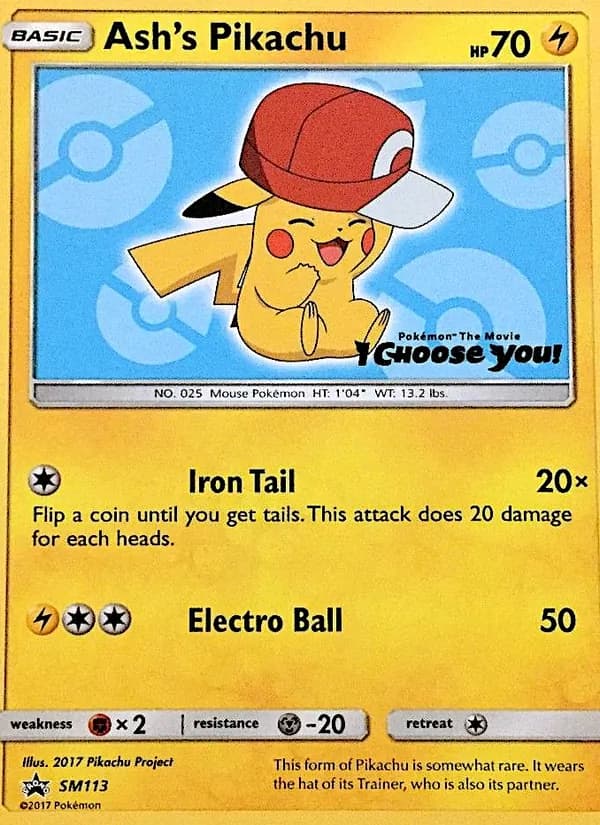 Ash's Pikachu SM113/248, SM Black Star Promos