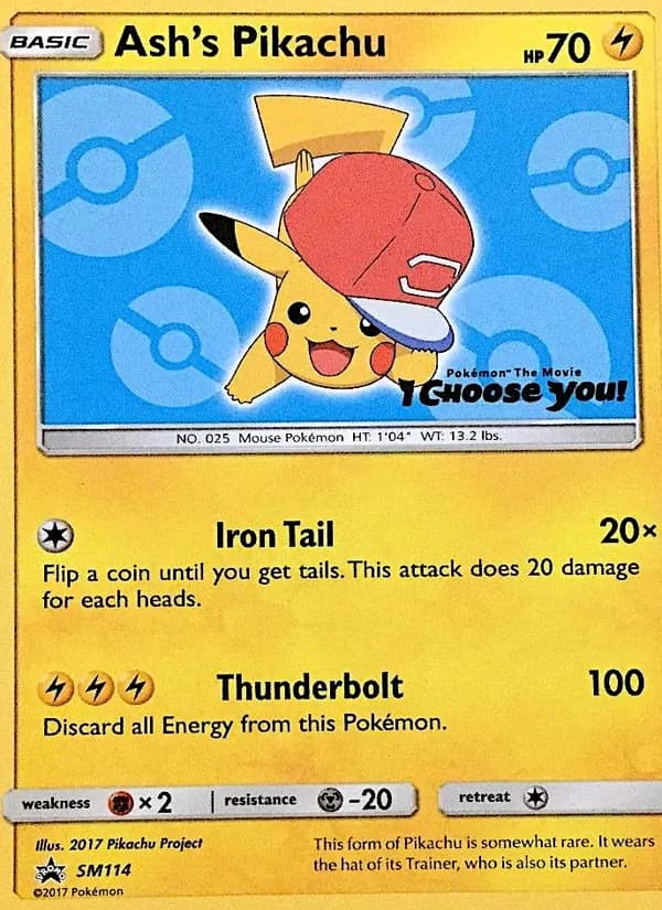 Ash's Pikachu SM114/248, SM Black Star Promos