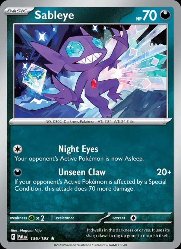 Sableye 136/193, Paldea Evolved