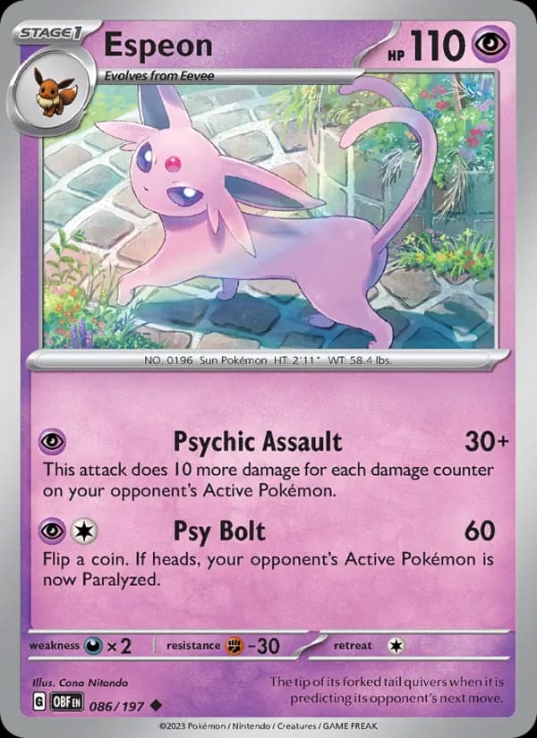 Espeon 086/197, Obsidian Flames