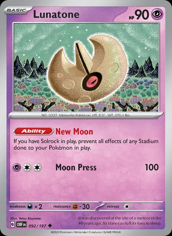Lunatone 092/197, Obsidian Flames