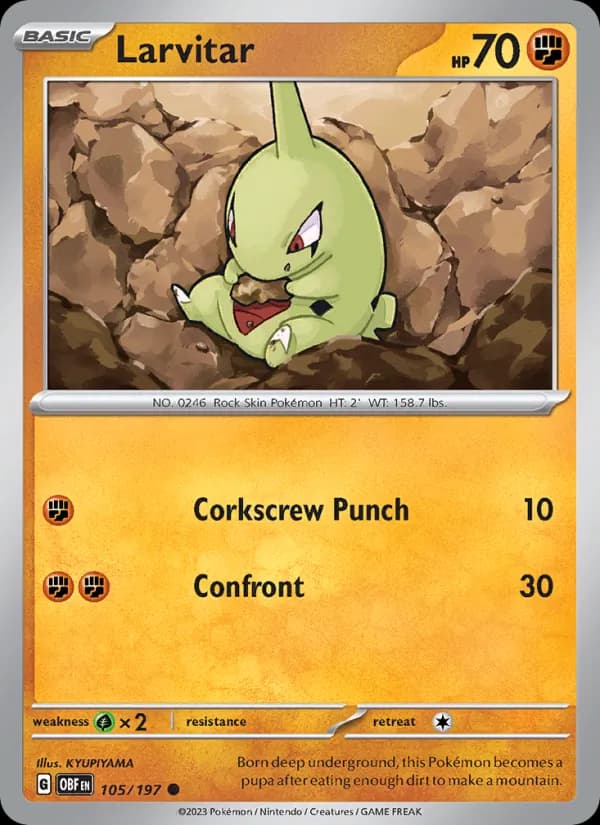 Larvitar 105/197, Obsidian Flames