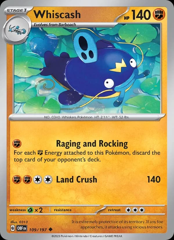 Whiscash 109/197, Obsidian Flames