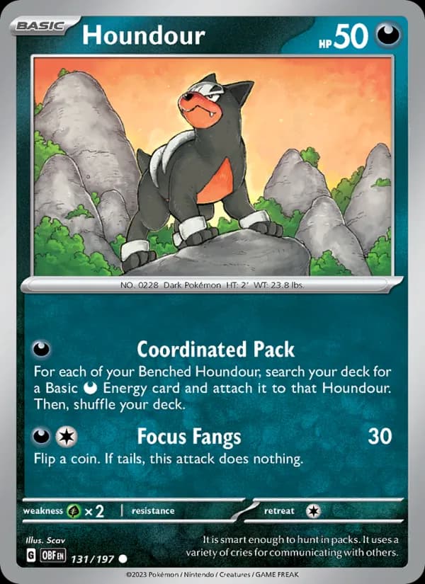 Houndour 131/197, Obsidian Flames
