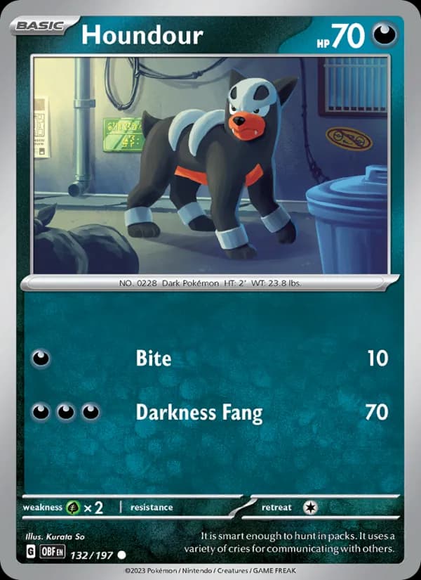 Houndour 132/197, Obsidian Flames