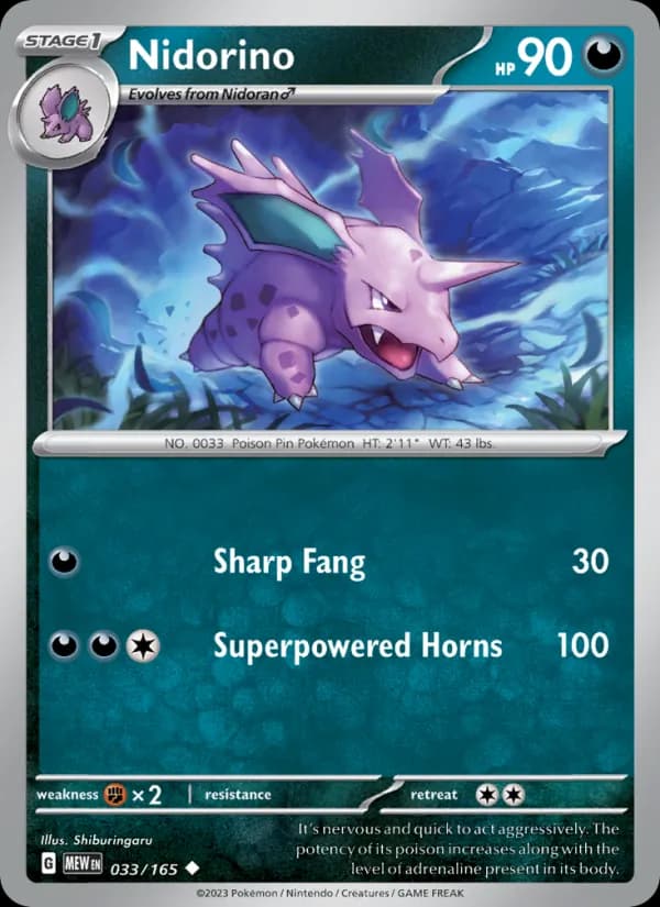 Nidorino 033/165, 151