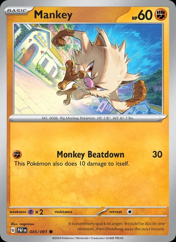Mankey 045/91, Paldean Fates