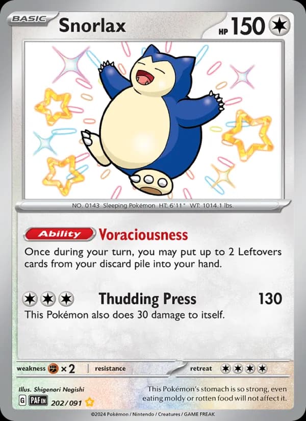 Snorlax 202/91, Paldean Fates