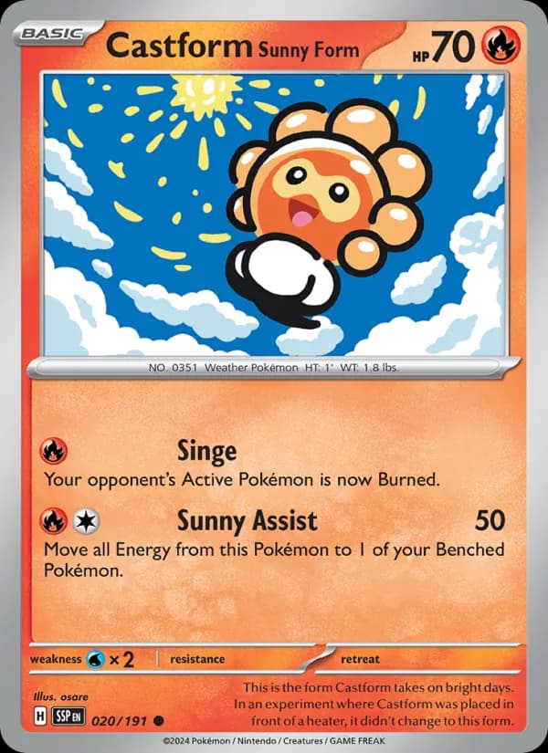 Castform Sunny Form 020/191, Surging Sparks