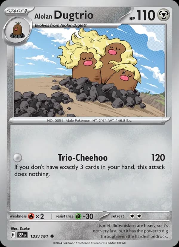 Alolan Dugtrio 123/191, Surging Sparks
