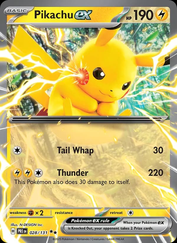 Pikachu ex 028/131, Prismatic Evolutions