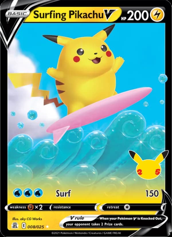Surfing Pikachu V 8/25