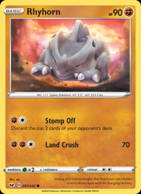 Rhyhorn 97/202, Sword & Shield