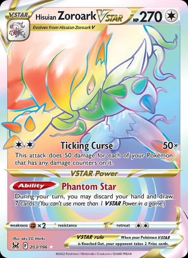 Hisuian Zoroark VSTAR 203/196, Lost Origin