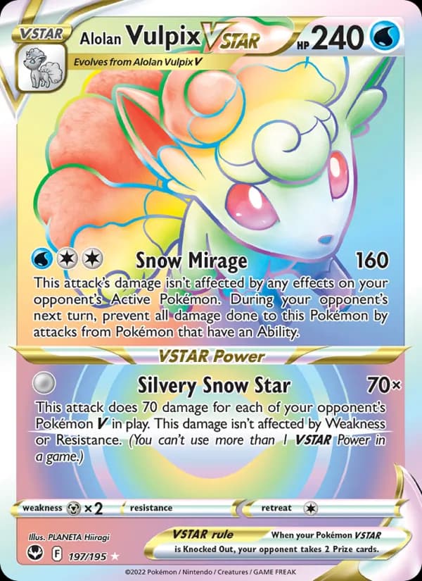 Alolan Vulpix VSTAR 197/195, Silver Tempest