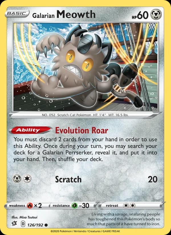 Galarian Meowth 126/192, Rebel Clash