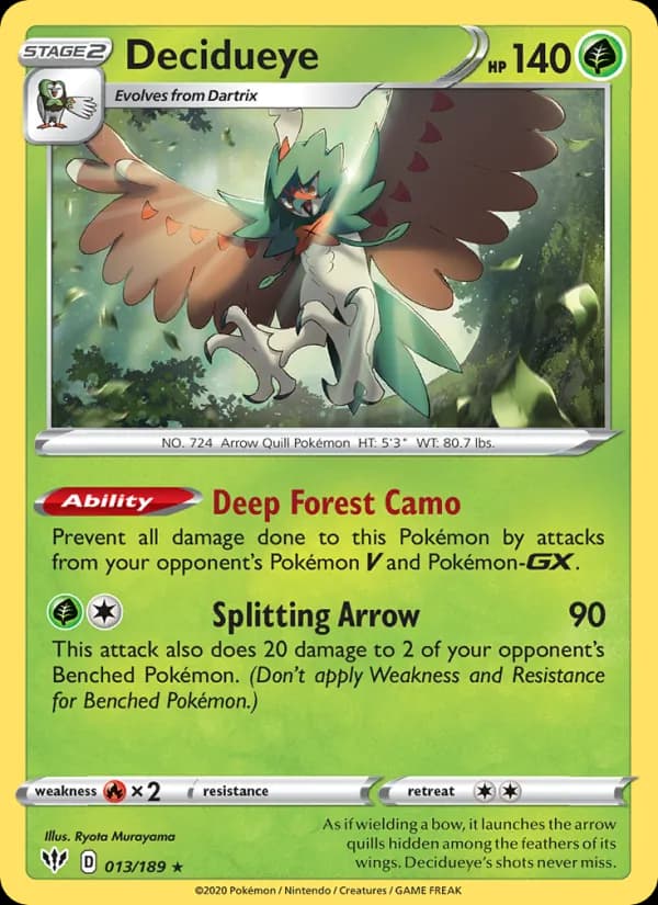 Decidueye 13/189, Darkness Ablaze