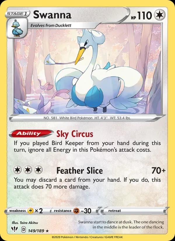 Swanna 149/189, Darkness Ablaze