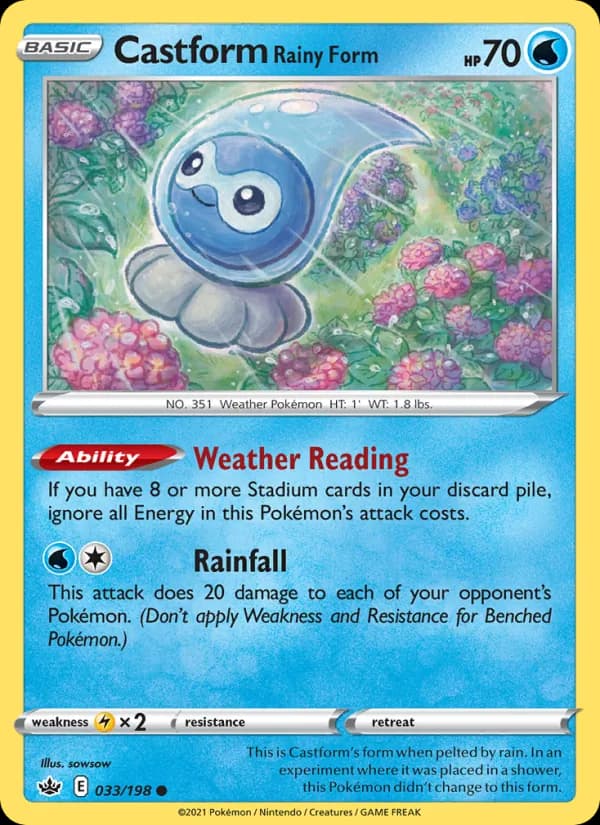 Castform Rainy Form 33/198, Chilling Reign