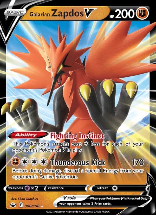 Galarian Zapdos V 80/198, Chilling Reign
