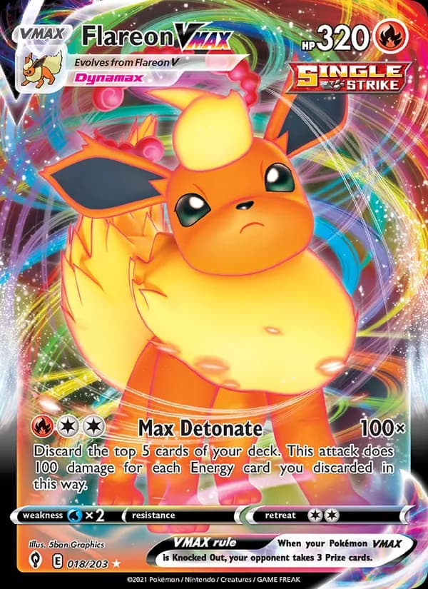 Flareon VMAX 18/203, Evolving Skies