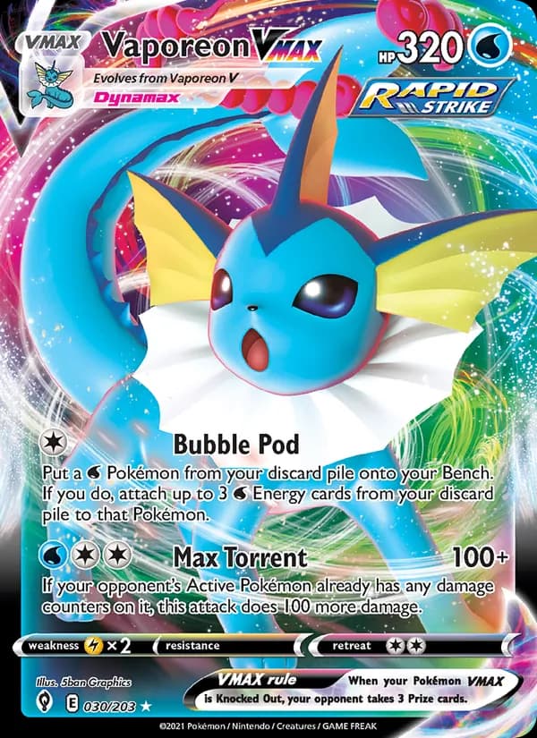 Vaporeon VMAX 30/203, Evolving Skies